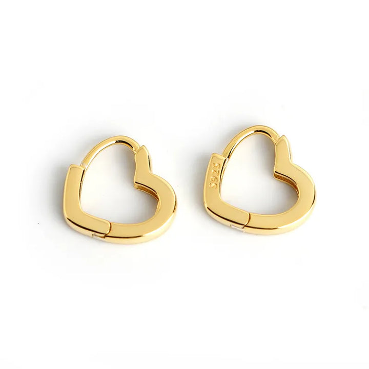 Heart Shaped Huggie Earrings