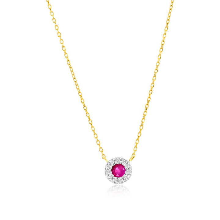 14k Ruby and Diamond Necklace