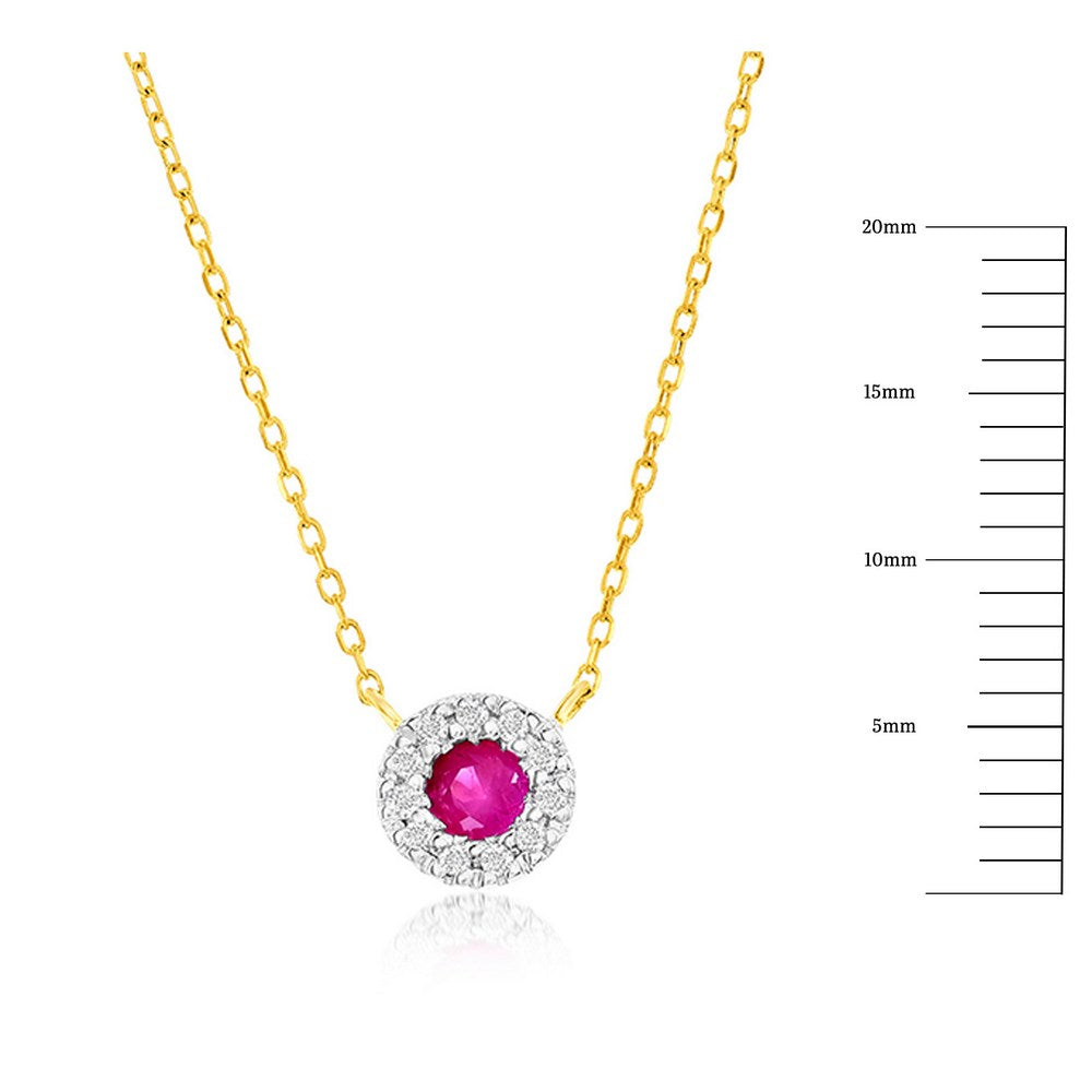 14k Ruby and Diamond Necklace