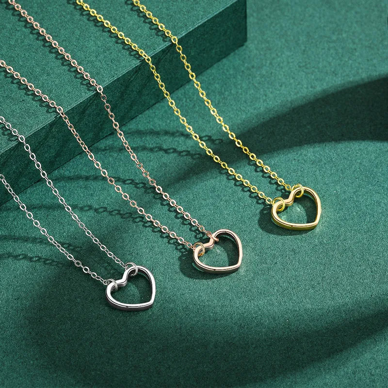 Simple Heart Shaped Sterling Silver Necklace