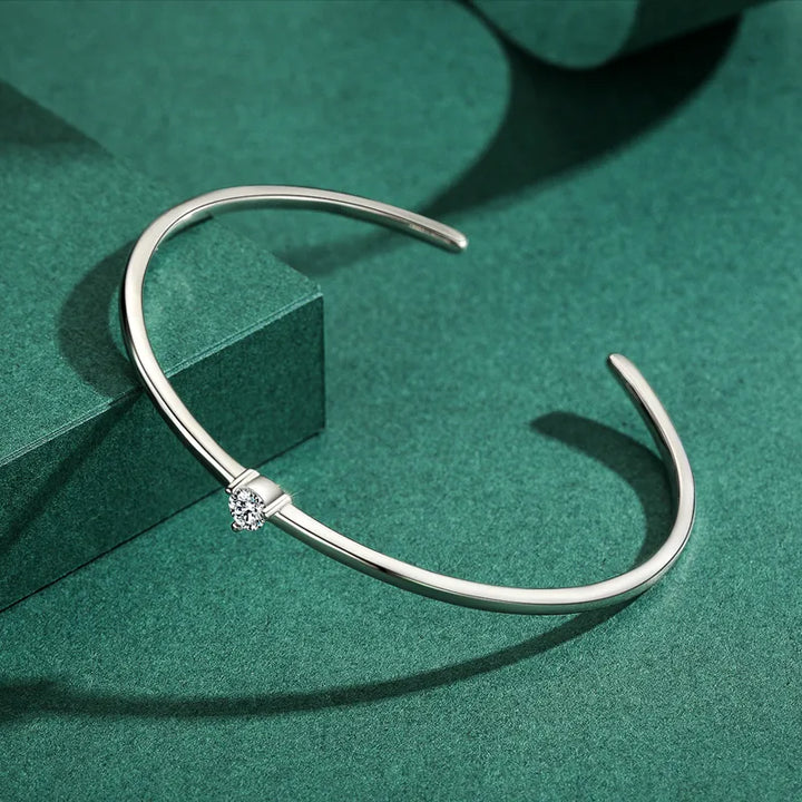 Prong set Open Bangle