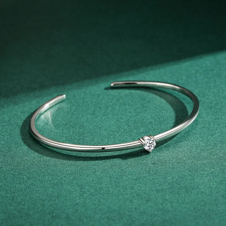 Prong set Open Bangle