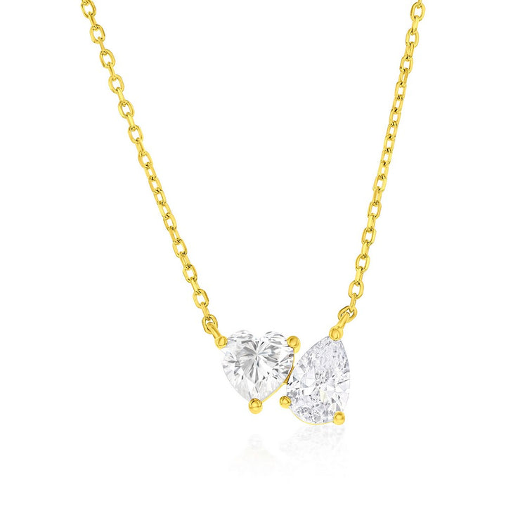 Heart & Pear Shape CZ Necklace