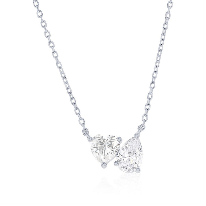 Heart & Pear Shape CZ Necklace