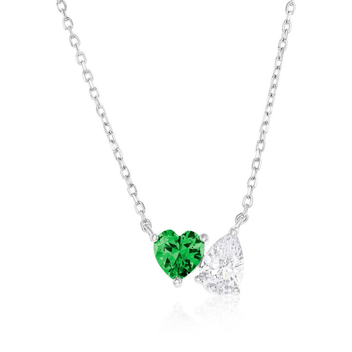 Heart & Pear Shape CZ Necklace