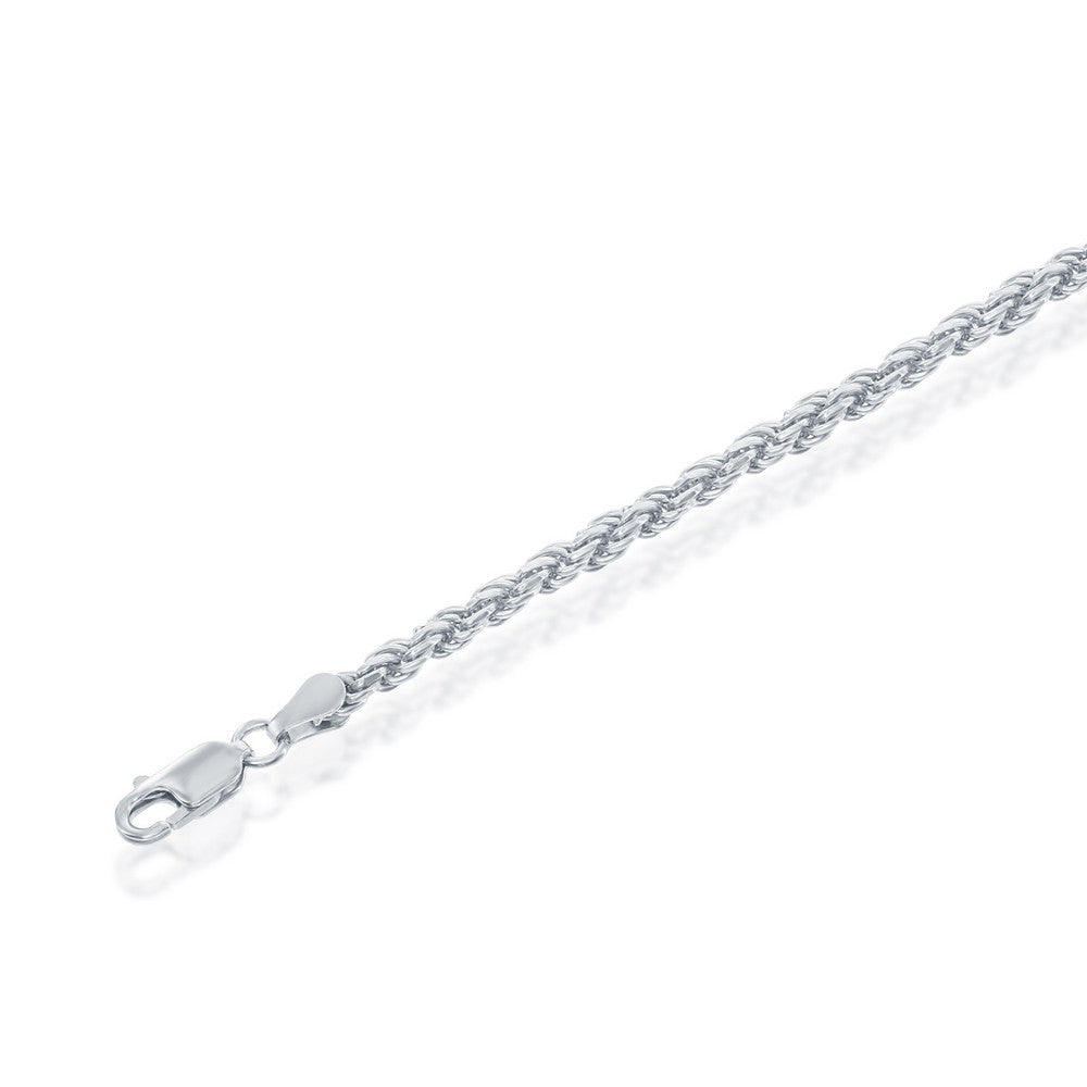 3mm Solid Sterling Silver Rope Chain