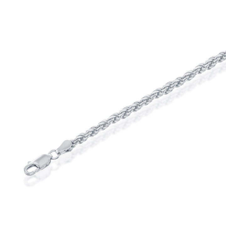 3mm Solid Sterling Silver Rope Chain