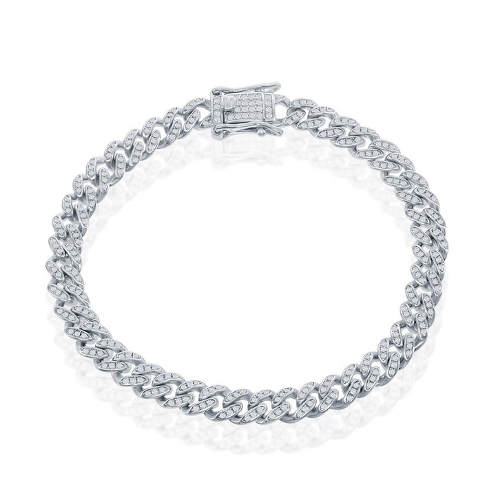 6.5mm Iced Out Micro Pave Sterling silver & CZ Miami Cuban