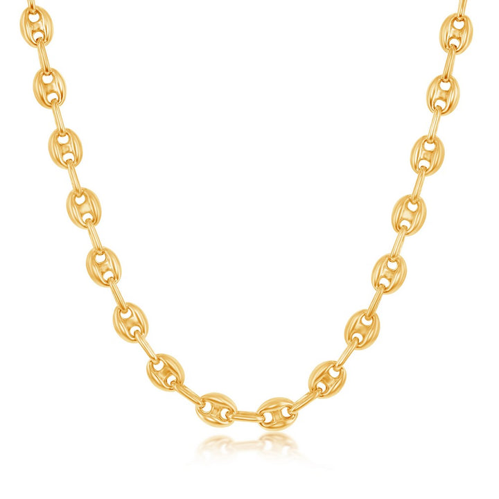 Puffed Marina Link Chain & Bracelet-Yellow