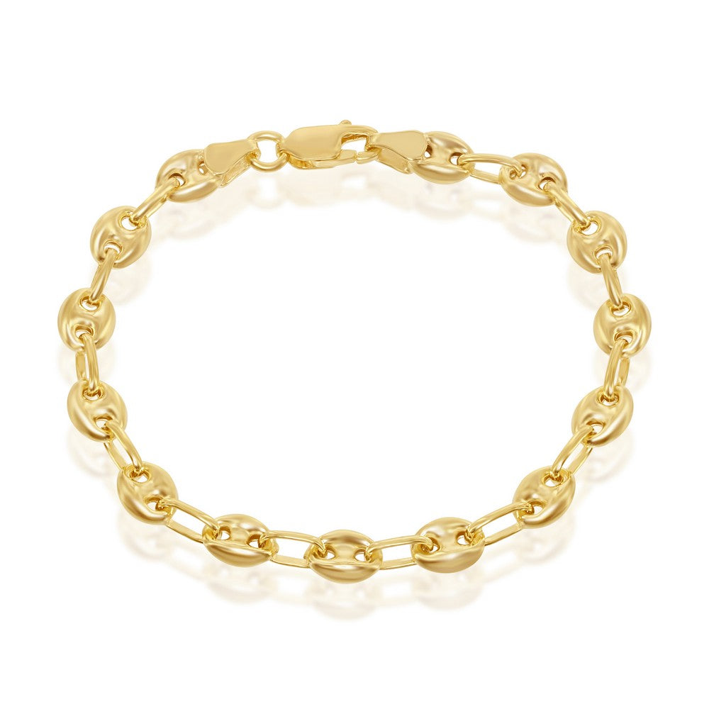 Puffed Marina Link Chain & Bracelet-Yellow