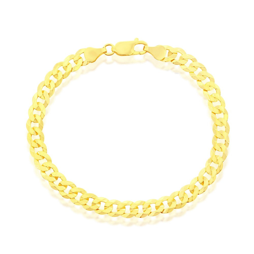 6mm Sterling Silver Curb Chain/ bracelet Yellow