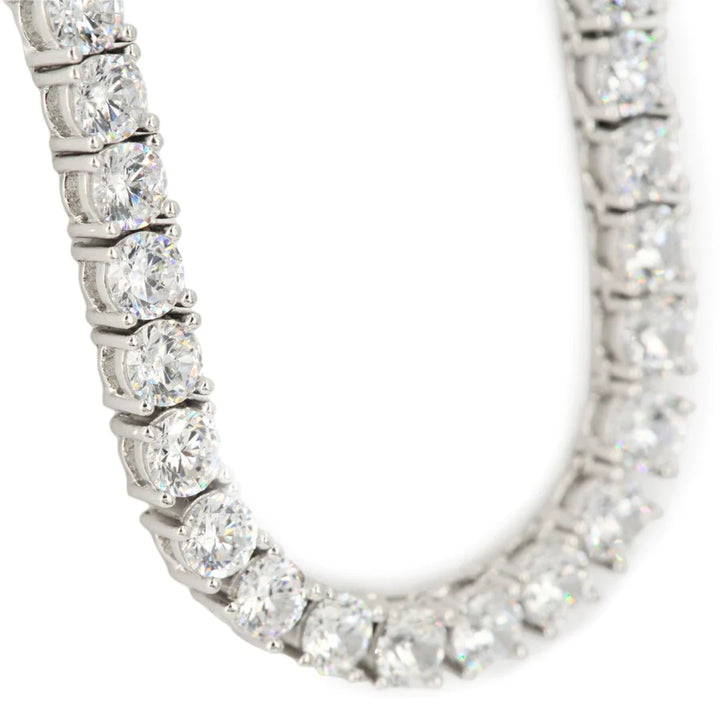 Silver Cz Tennis Necklace